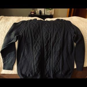 TALBOTS WOMENS black 2xp Cable sweater.